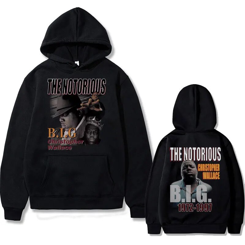 Rapper The Notorious Big Double Sided Print Hoodie