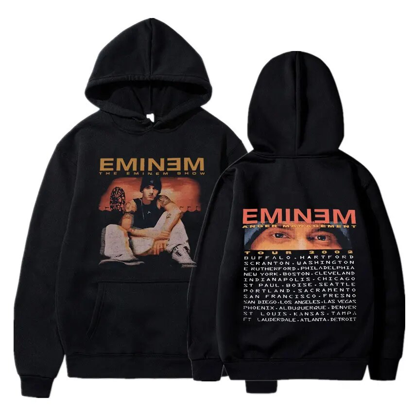 Wlkwo Rapper Eminem Printed Hoodie Men Autumn Winter Casual Hip Hop Rock Hoodie