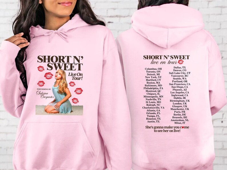 Short N' Sweet Live On Tour Hoodie Performing By Sabrina Carpenter
