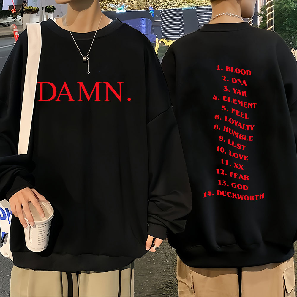 Aliyuezu Damn Rapper Kendrick Lamar Print Sweatshirt Pglang Mr Morale The Big Steppers Album Tracklist Men Women Fashion S Pullover