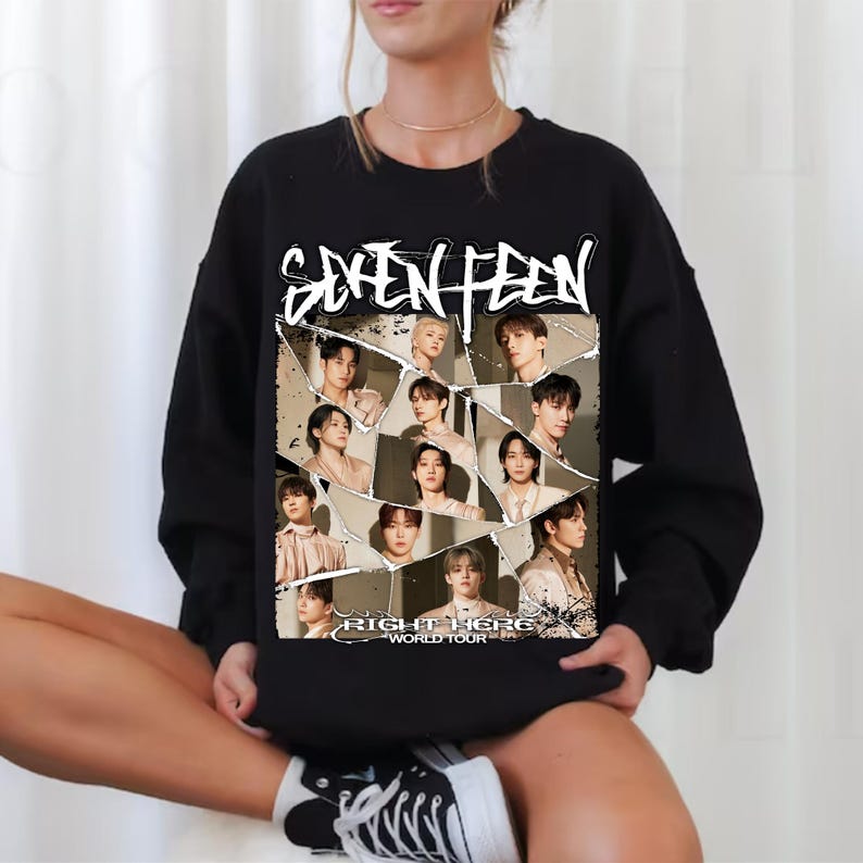 Seventeen Kpop Graphic Sweatshirt Seventeen Right Here World Tour Shirt