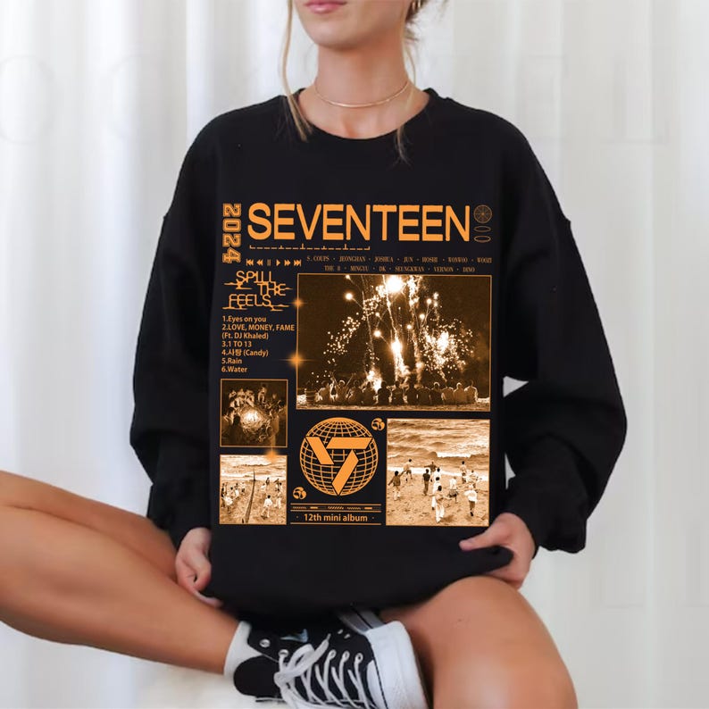 Seventeen Spill The Fells Album Graphic Sweatshirt Seventeen Right Here World Tour Shirt