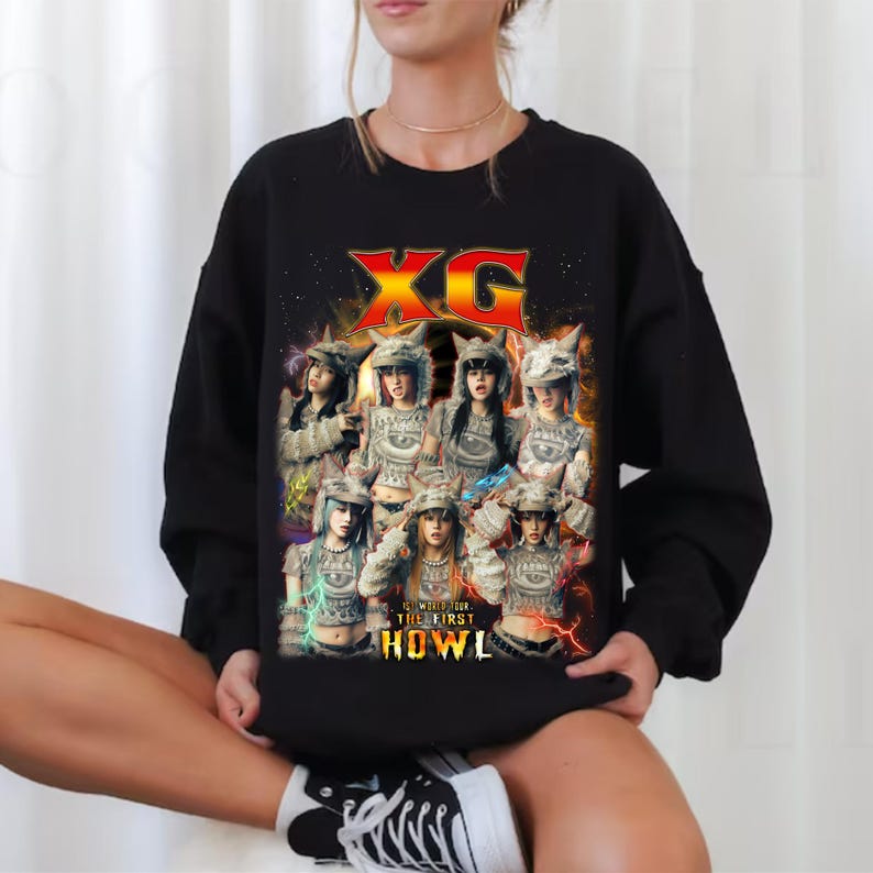 Retro Xg Kpop Graphic T-Shirt Xg The First Howl World Tour T-Shirt
