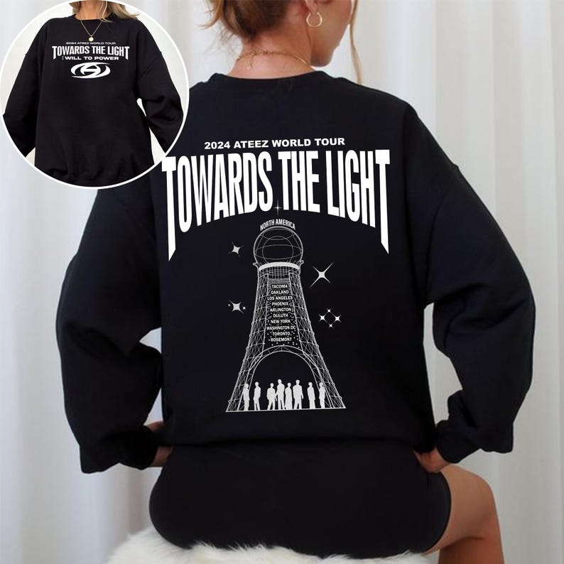 Ateez Towards The Light: Will To Power World Tour Sweatshirt Ateez Silver Foil Shirt