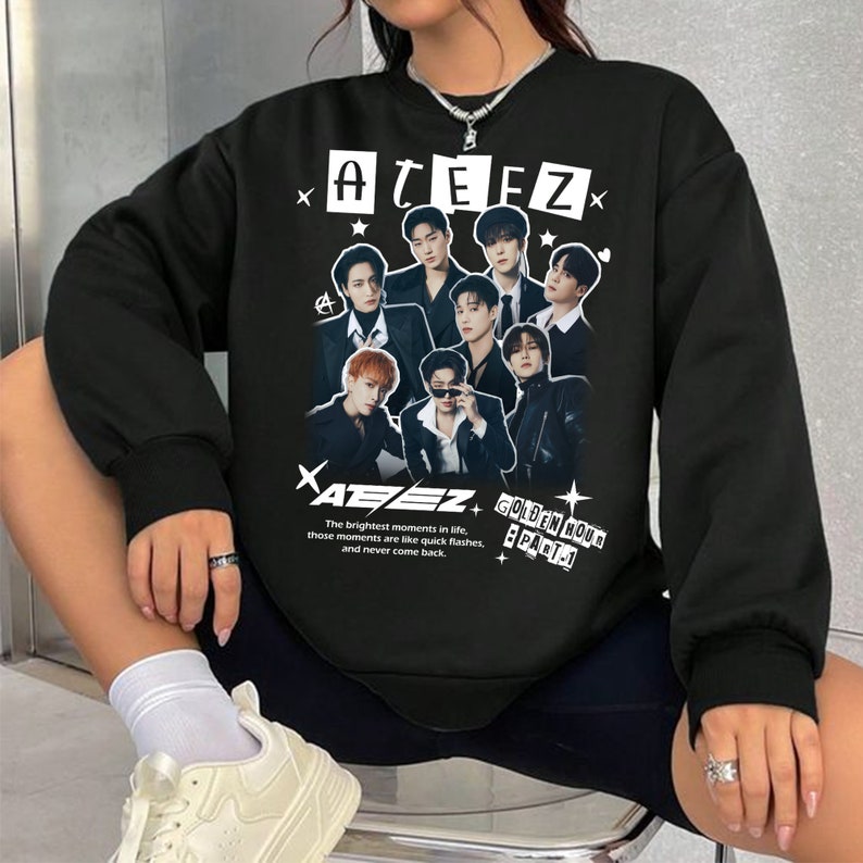 Ateez Kpop Graphic Sweatshirt Ateez Golden Hour Part 1 Album Shirt