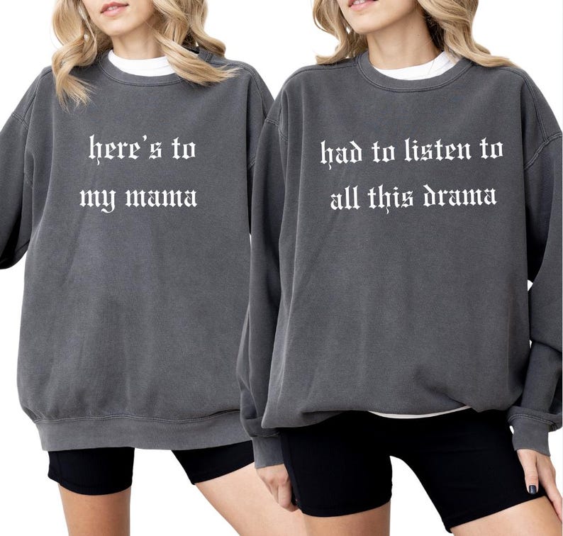 Reputation Mother Daughter Sweatshirt Bundle, Swift Heres To My Mama Set, Gift Mom Eras Tour Crewneck Outfit, Unisex Plus Size