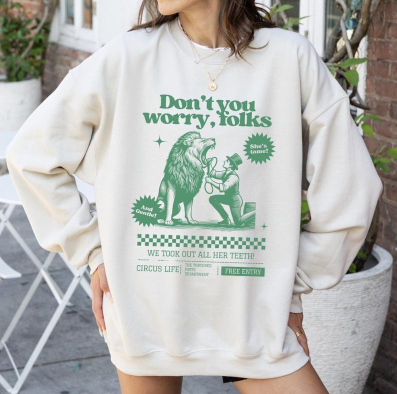 Who'S Afraid Of Little Old Me Crewneck, Circus Life Made Me Mean Sweatshirt, Vintage Graphic Ttpd, Tortured Poets Department