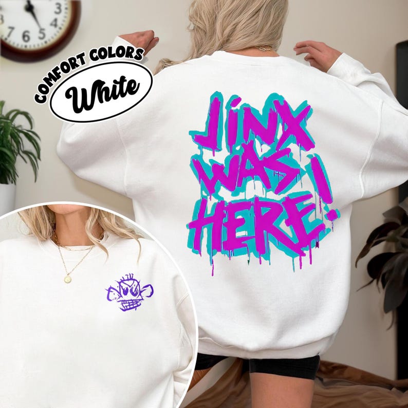 League Of Legends Jinx Inspired Crewneck Sweatshirt Unisex Pullover