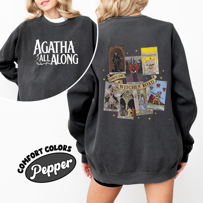 Agatha All Along Tarot Cards Shirt Agatha Harkness Down The Witches Road Lilia Wiccan Green Witch Queer Lesbians