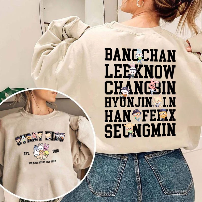 Cute Stray Kids Kpop Shirt Stray Kids Members Group Sweatshirt