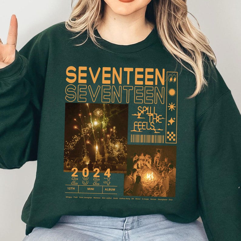 Seventeen Spill The Fells Album Graphic Sweatshirt Seventeen Right Here World Tour Shirt