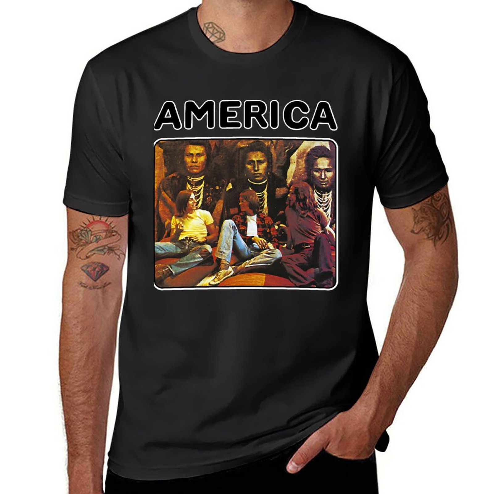 Retro America Band Rock Gift For Fans Shirt Vintage Anime Cute Clothes Shirt For Men