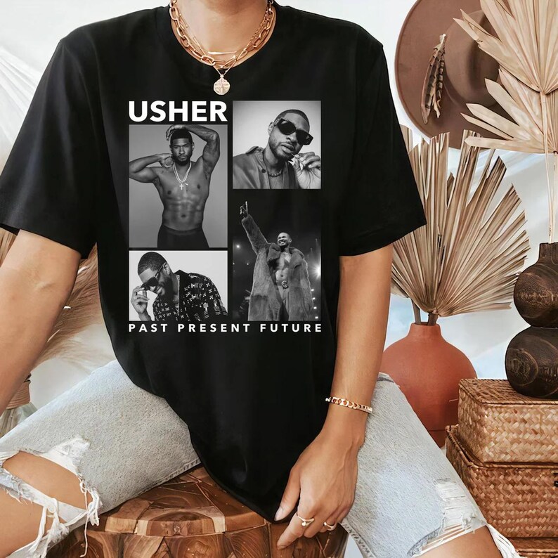 Usher 2025 Tour Usher Past Present Future World Tour Usher Fan Merch Usher Concert Usher World Tour Shirt Usher Fan Merch Gift Usher Shirt