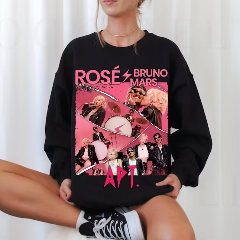 Rose Bruno Mars Apt Graphic Sweashirt Rose Rosie Album Merch Rose Apt Single Shirt