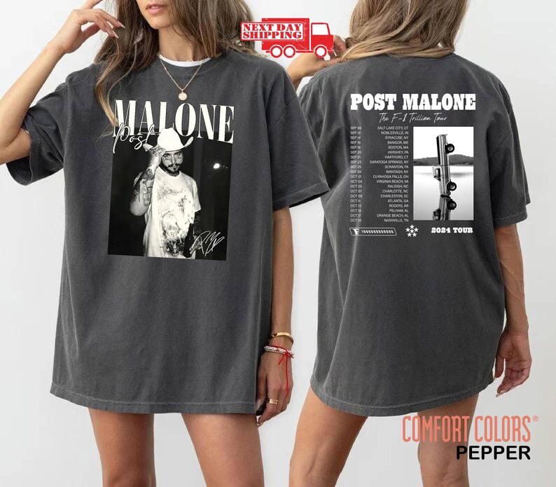 Vintage Post Malone Shirt Concert Dates