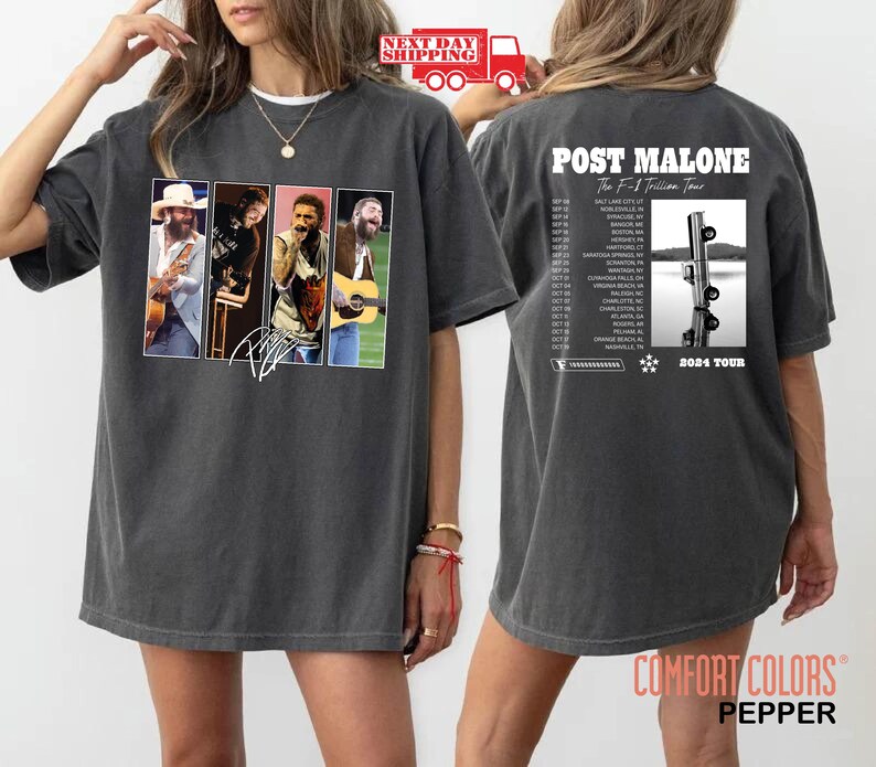 Vintage Post Malone Shirt Concert Dates