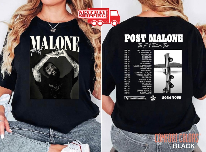 Vintage Post Malone Shirt Malone Rap Music Shirt F1 Trillion Tour Shirt