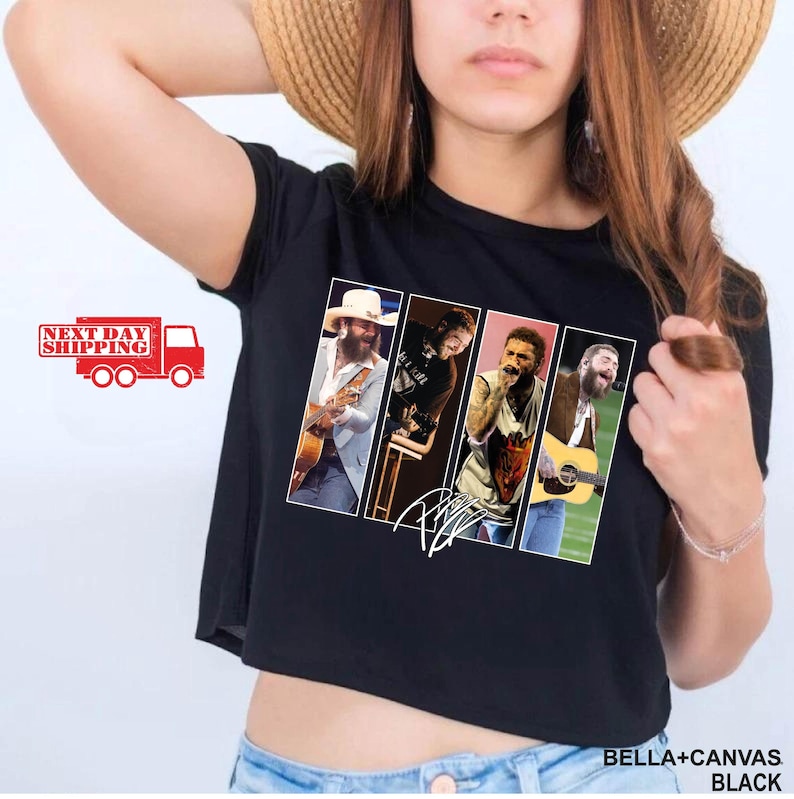 Vintage Post Malone Crop Shirt Malone Rap Music Flowy Crop F1 Trillion Tour