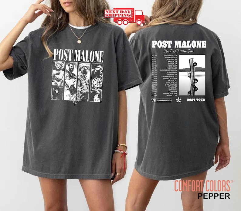 Vintage Post Malone Shirt With Concert Dates Malone Rap Music Shirt