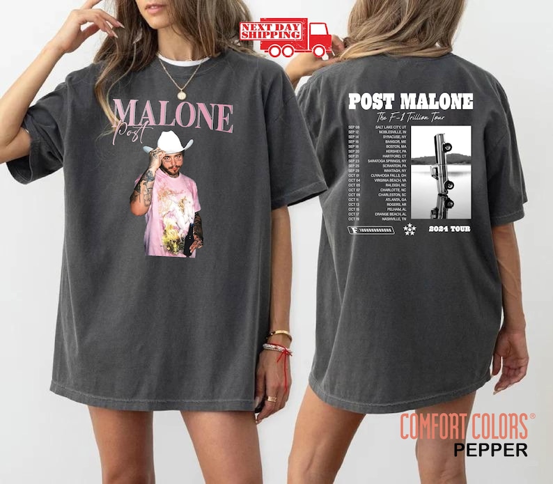 Vintage Post Malone Shirt Malone Rap Music Shirt F1 Trillion Tour Shirt