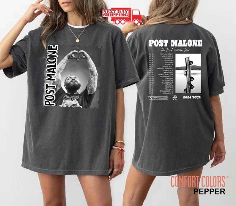 Vintage Post Malone Shirt Concert Dates