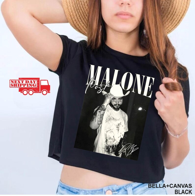 Vintage Post Malone Crop Shirt Malone Rap Music Flowy Crop F1 Trillion Tour