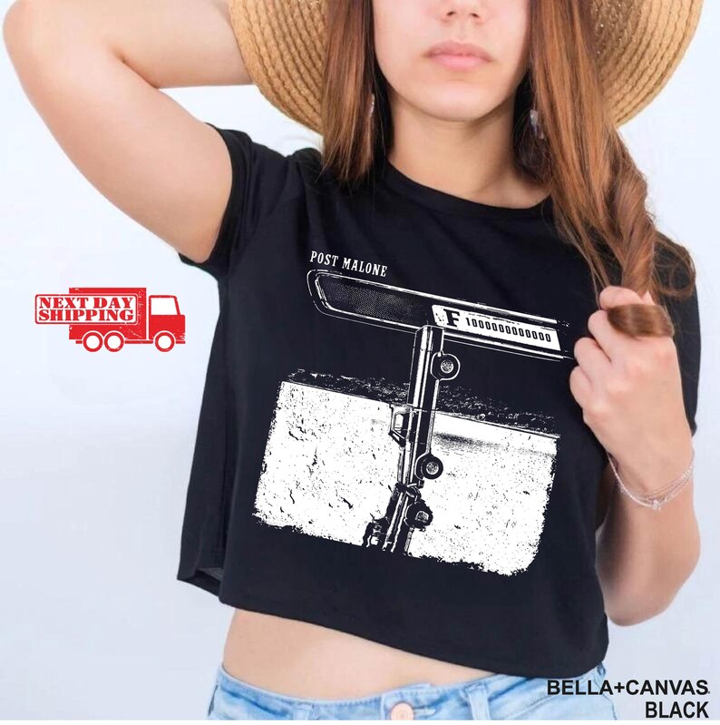 Vintage Post Malone Crop Shirt Malone Rap Music Flowy Crop F1 Trillion Tour