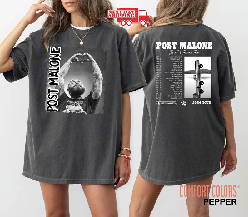 Vintage Post Malone Shirt Malone Rap Music Shirt F1 Trillion Tour Shirt