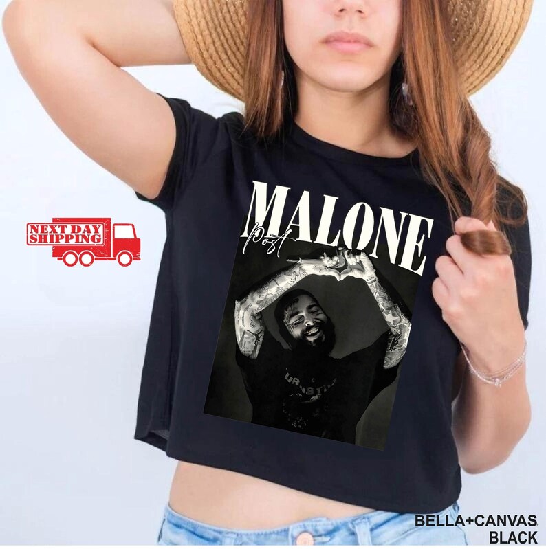 Vintage Post Malone Crop Shirt Malone Rap Music Flowy Crop F1 Trillion Tour