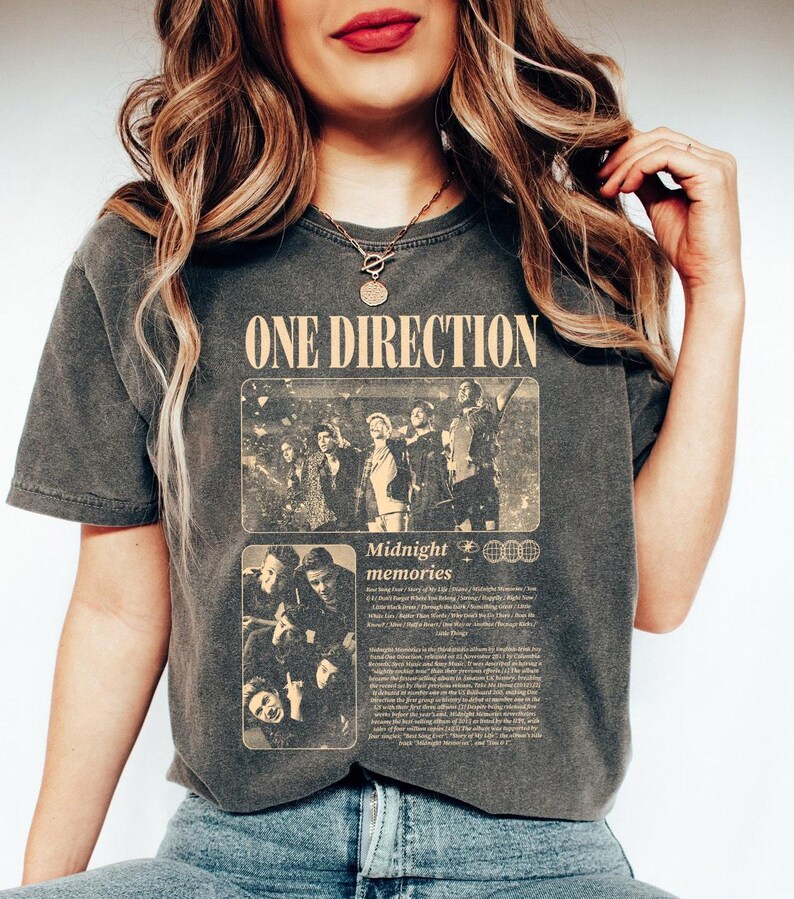 Vintage One Direction Graphic Shirt One Direction Metal Shirt 1D Midnight Memories Shirt