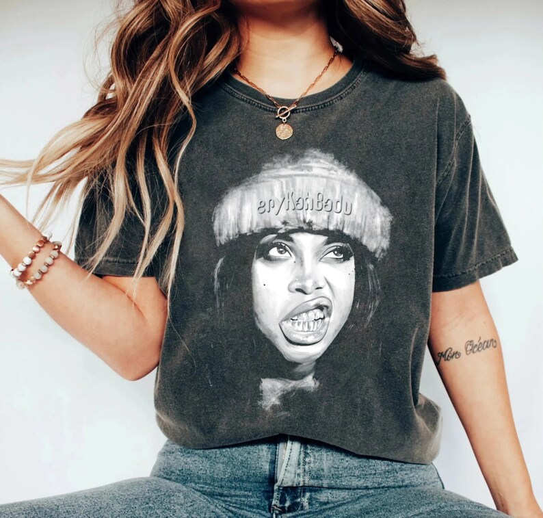 Erykah Badu 90S R&B Shirt Hip-Hop Retro Graphic Shirt Erykah Badu Vintage Shirt