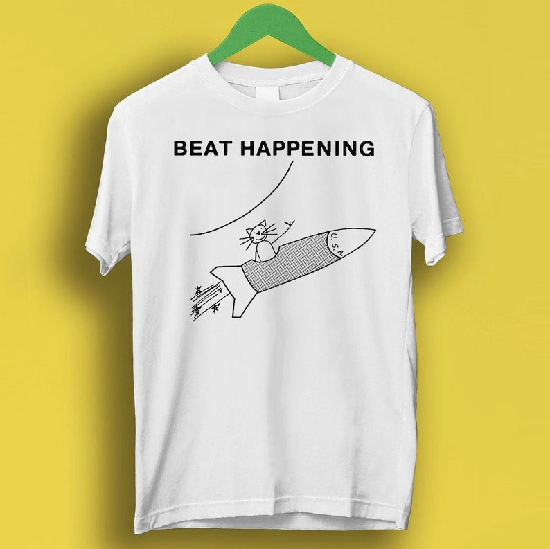 Beat Happening Cat And Rocket Rock Meme Gift Funny Shirt Style P932