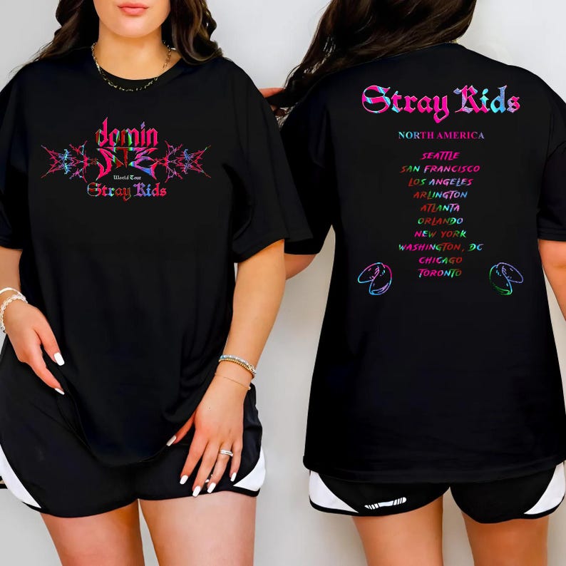 Colorful Stray Kids Dominate Tour Shirt Stray Kids Shirt Skz Merch