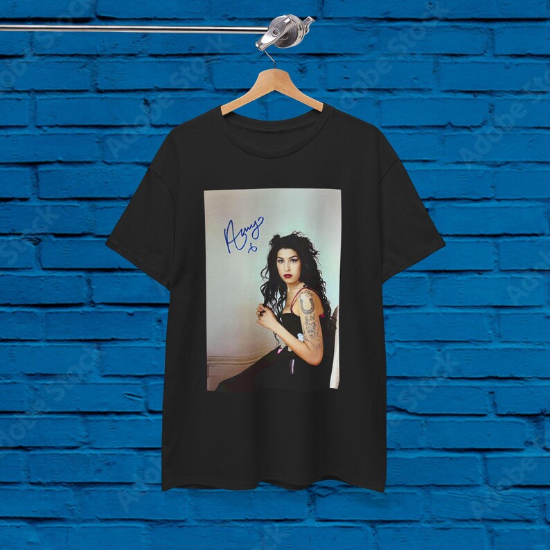 Amy Real Signed Poster! Back In Black Rehab Shirt