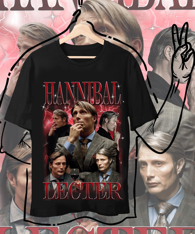 Vintage Style Hannibal Lecter Shirt Mads Mikkelsen Shirt Hannibal Lecter Y2K Shirt