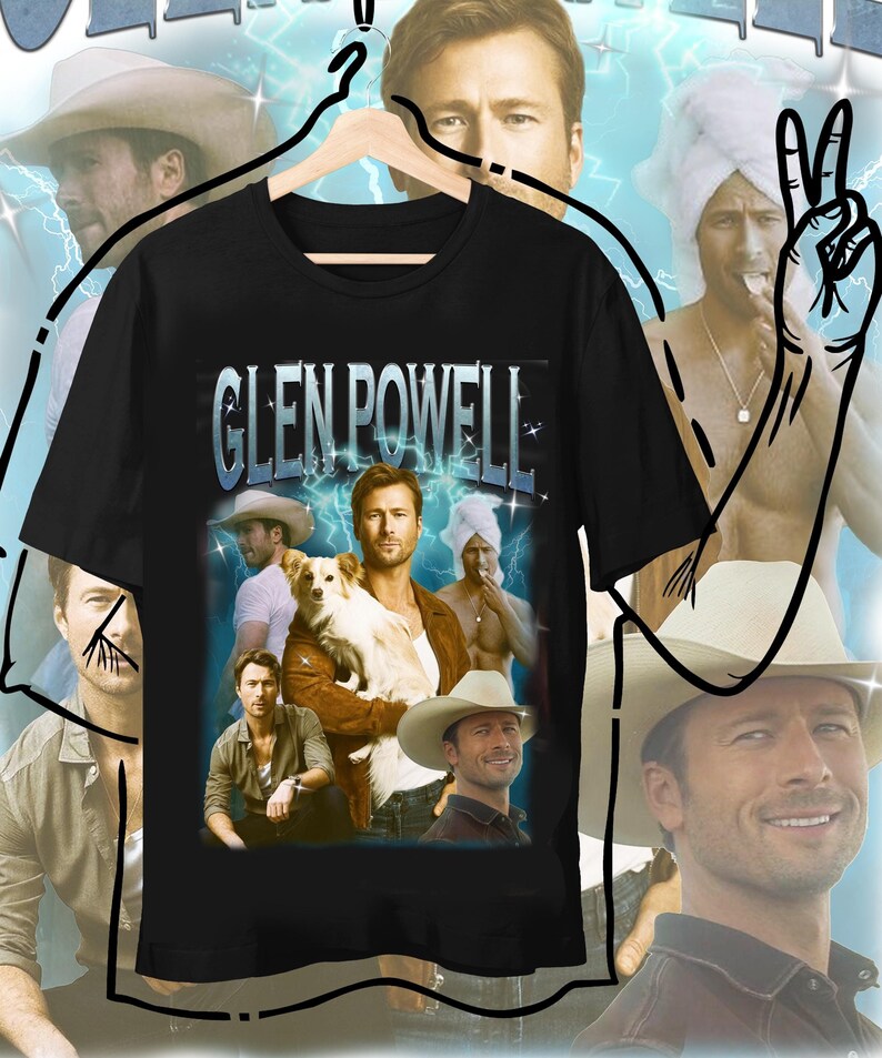 Glen Powell Vintage Shirt Glen Powell Gift Glen Powell Sweashirt
