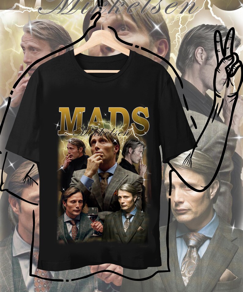 Vintage Style Hannibal Lecter Shirt Mads Mikkelsen Shirt Mads Mikkelsen Y2K Shirt