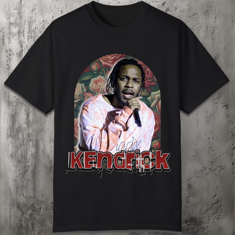 Kendrick Lamar Graphic Shirt -Shirt Vintage Floral Rapper Shirt Cool Music Lover Gift