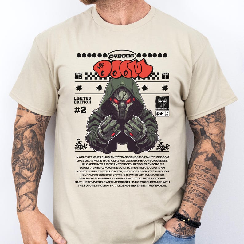 Mf Doom Shirt Limited Edition! Comic Retro Style -Icon Graphic Shirt -Vintage Rapper Shirt Gift Underground Legend Mf Doom Merch