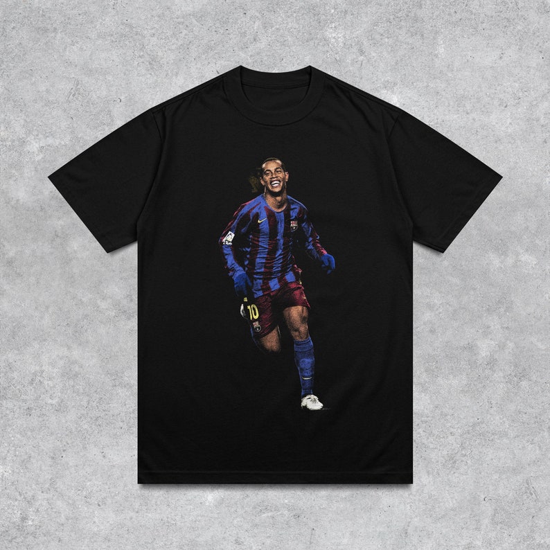 Ronaldinho Graphic Shirt, Iconic Vintage Fc Barcalona Football Shirt, Football Gift Idea