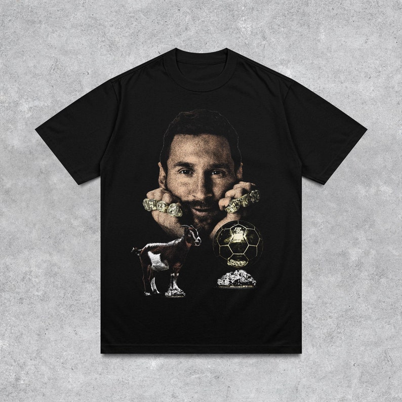 Lionel Messi 8 Ballon D'Or Greatest Of All Time Goat Soccer Football Shirt Iconic Football Shirt