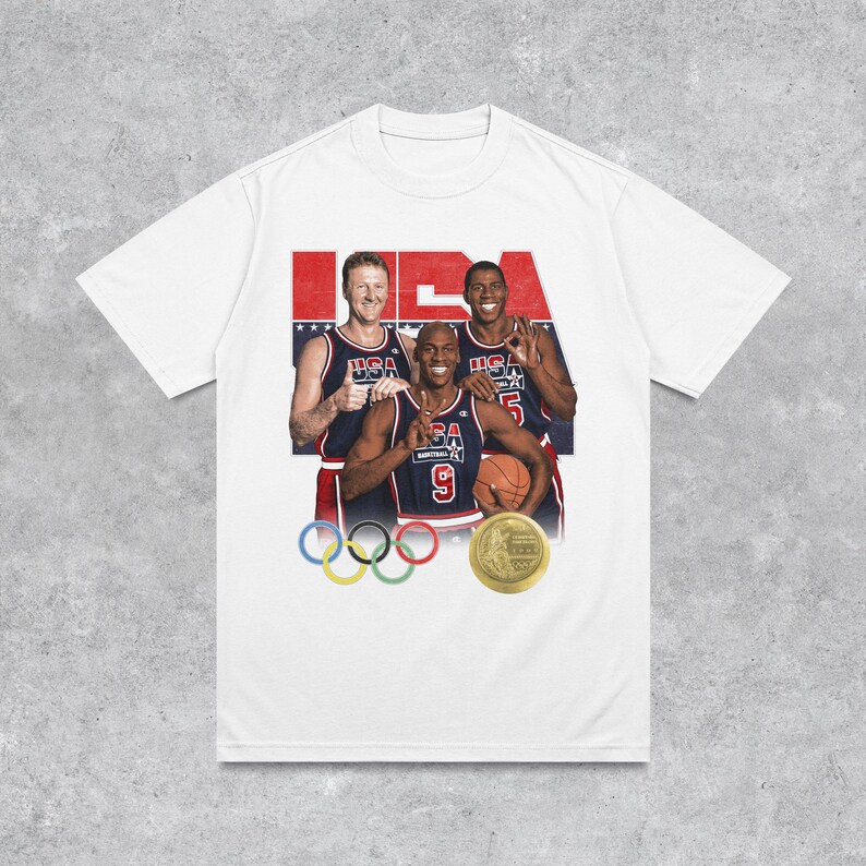 1992 Usa Dream Team Graphic Shirt Micheal Jordan Magic Johnson