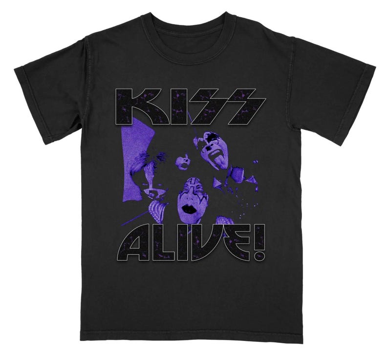 Kiss Graphic Shirt Alive Vintage Rock Band Shirt