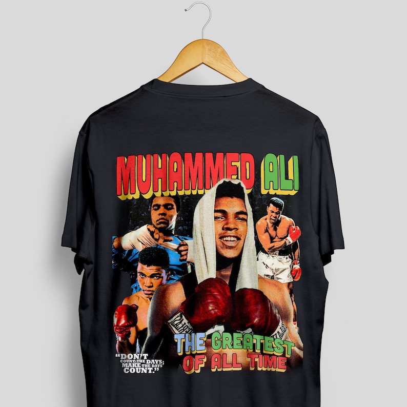 Muhammed Ali Front And Back Shirt Throwback Shirt, Shirt, Rap Shirt, , Vintage - Unisex