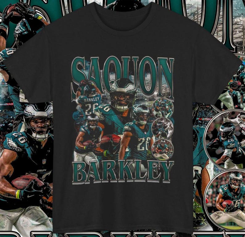 Saquon Barkley Shirt Graphic Shirt Custom Vintage Philadelphia Eagles Nfl Merch 1801651024