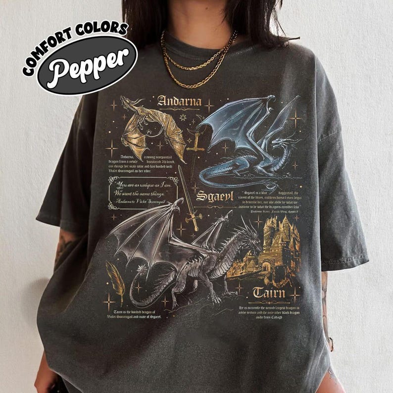 Fourth Wing Dragon Shirt Basgiath War College Shirt Tairn & Andarna Dragon Shirt