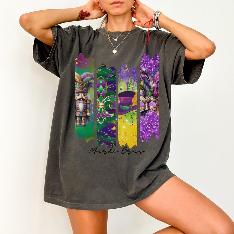 Retro Mardi Gras Shirt Fleur De Lis Brushstroke Mardi Gras Shirt