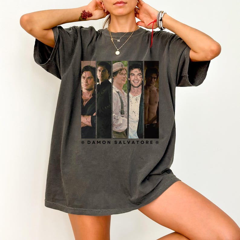Damon Salvatore Shirt Retro Damon Salvatore Graphic Shirt
