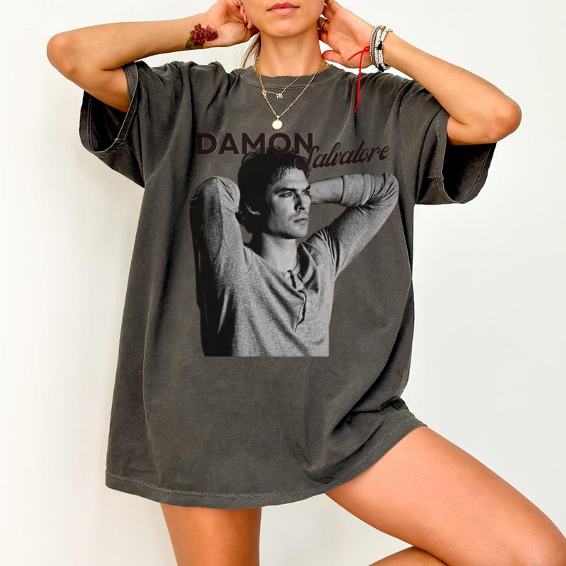 Damon Salvatore Shirt Retro Damon Salvatore Graphic Shirt