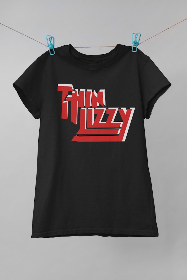Thin Lizzy Logo Band Shirt, Thin Lizzy Vintage Print Shirt